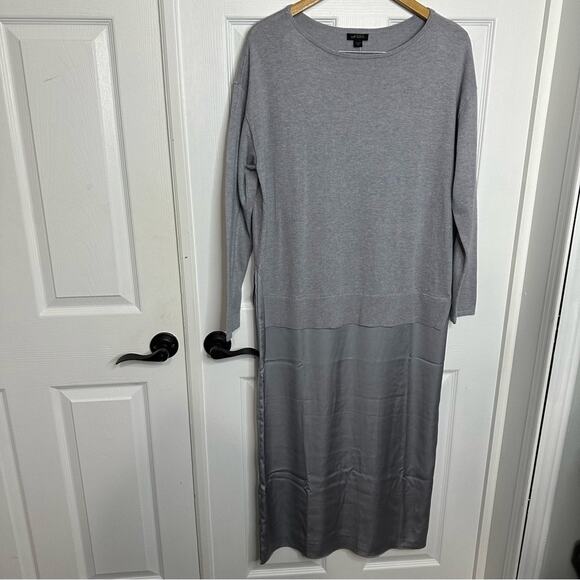J.Jill Wearever Gray Mixed Media Maxi Dress Size Med Medium - Picture 3 of 11